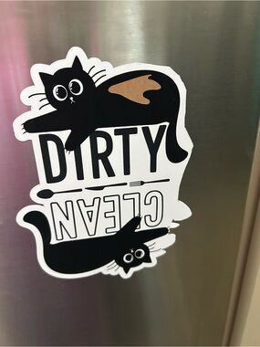 Black Cat Dishwasher Magnet - Dirty/Clean Indicator